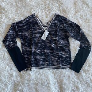Grey State Black and White V neck Sweater shirt
